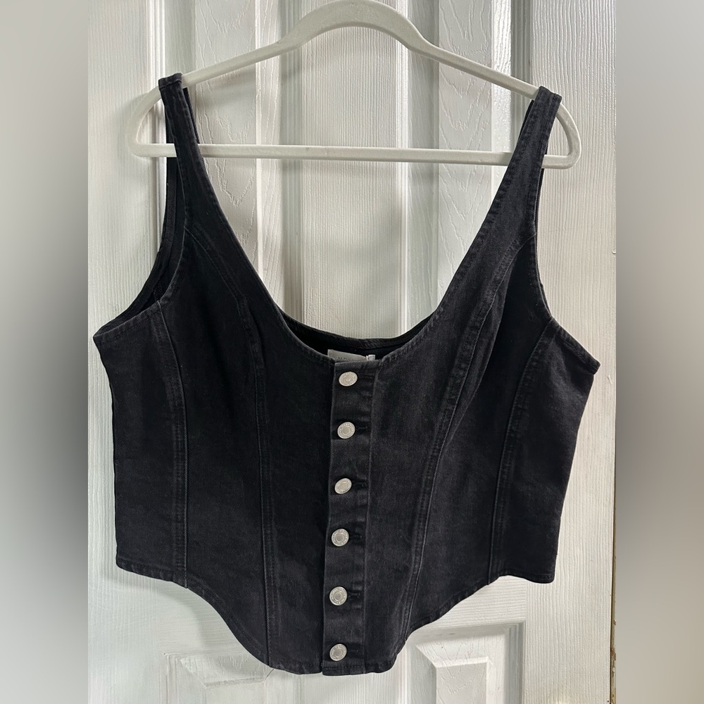 Meshki Black Denim Vest